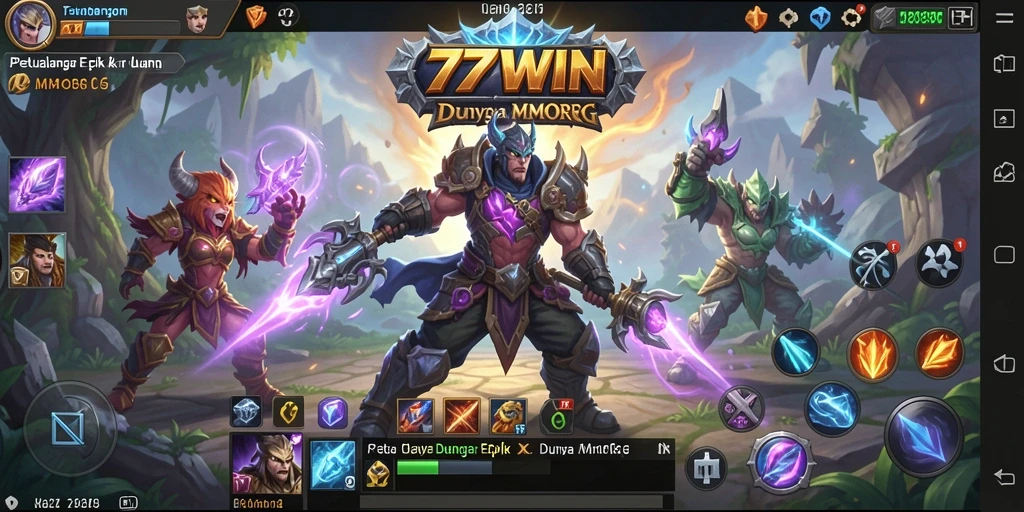 Tampilan gameplay menakjubkan dalam dunia MMORPG 77WIN.