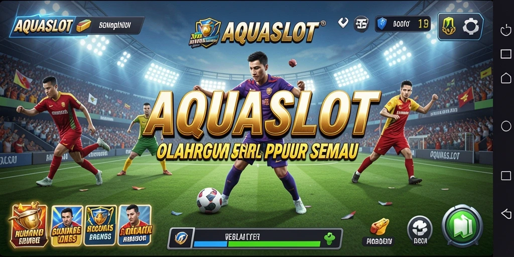 Tampilan gameplay AQUASLOT dengan aksi olahraga yang mendebarkan.