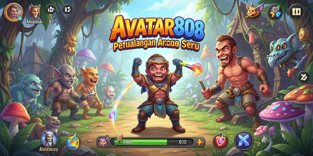Tampilan gameplay arcade yang penuh aksi dan petualangan.