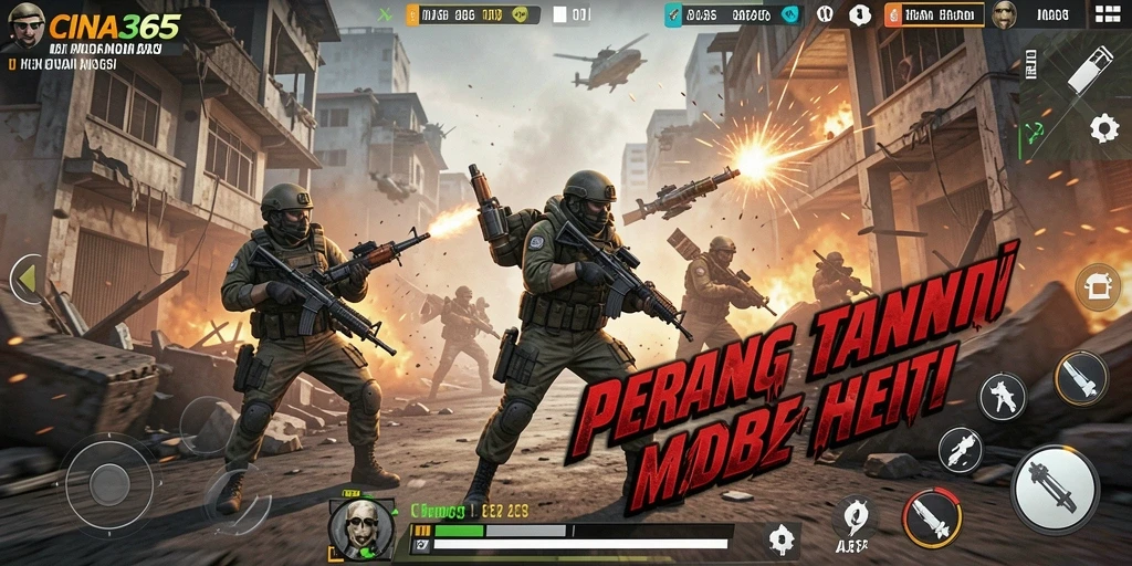 Tampilan seru gameplay CINA365 dalam aksi pertempuran.