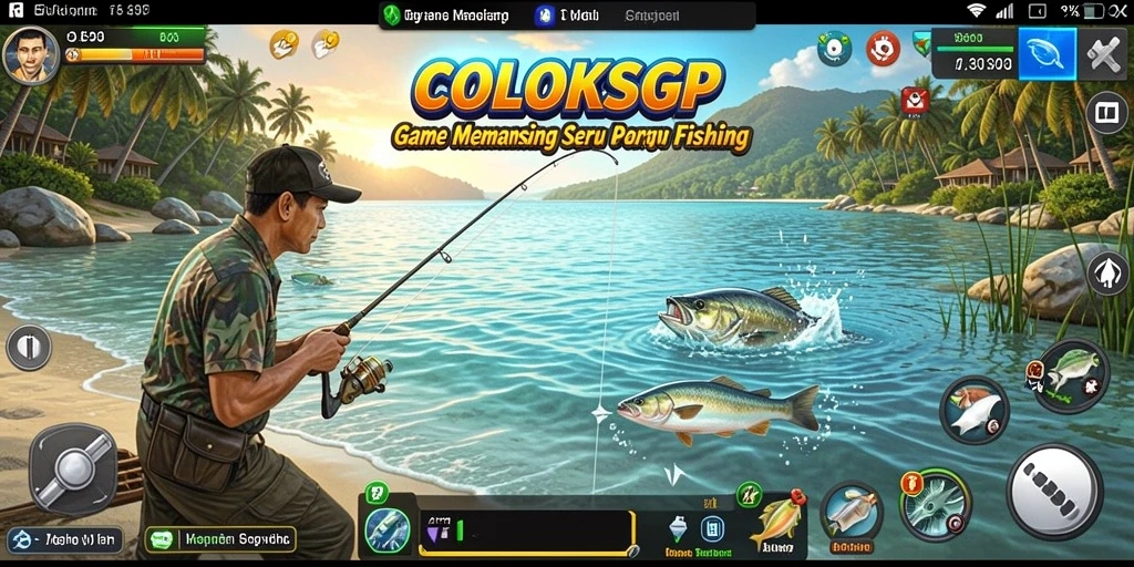 Tampilan gameplay COLOKSGP yang menampilkan aksi memancing yang mendebarkan.