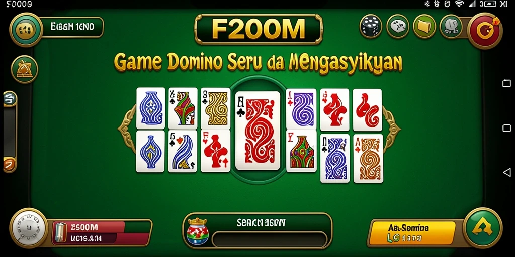 Tampilan seru gameplay F200M dengan fitur domino yang menarik.