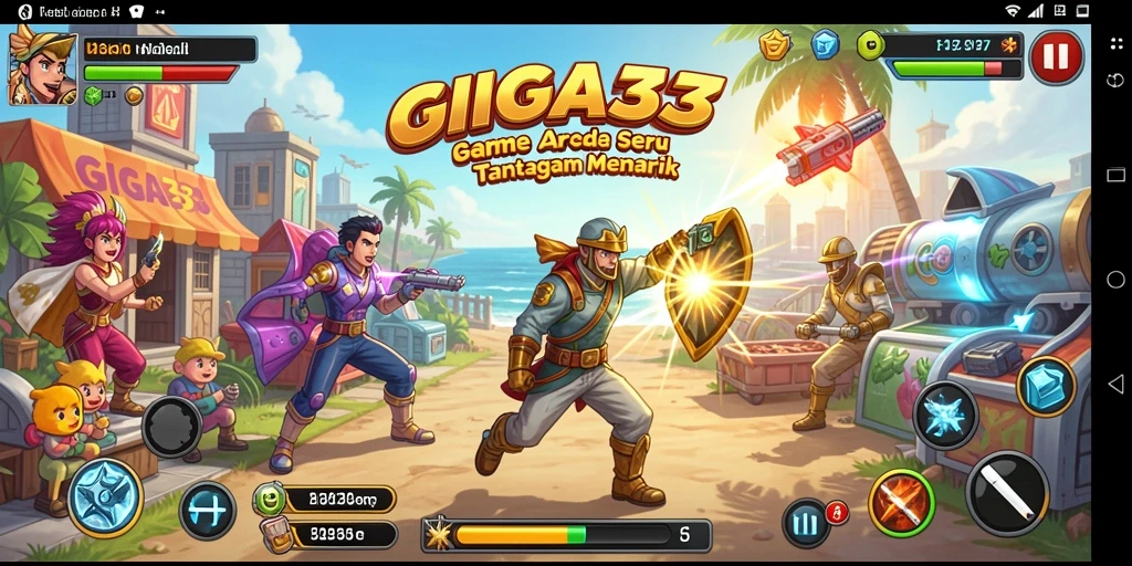 Tampilan menarik game Arcade GIGA33 dengan gameplay yang adiktif.