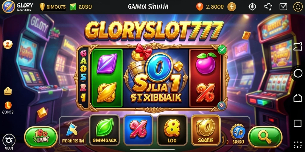 Tampilan gameplay GLORYSLOT777 yang menarik dengan mesin slot beragam.