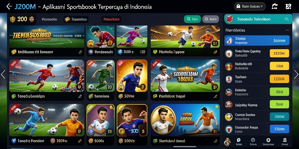 Tampilan gameplay J200M yang menarik dengan berbagai opsi taruhan.