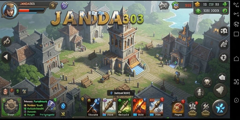 Screenshot utama JANDA303 menampilkan gameplay Tower Defense yang menarik.