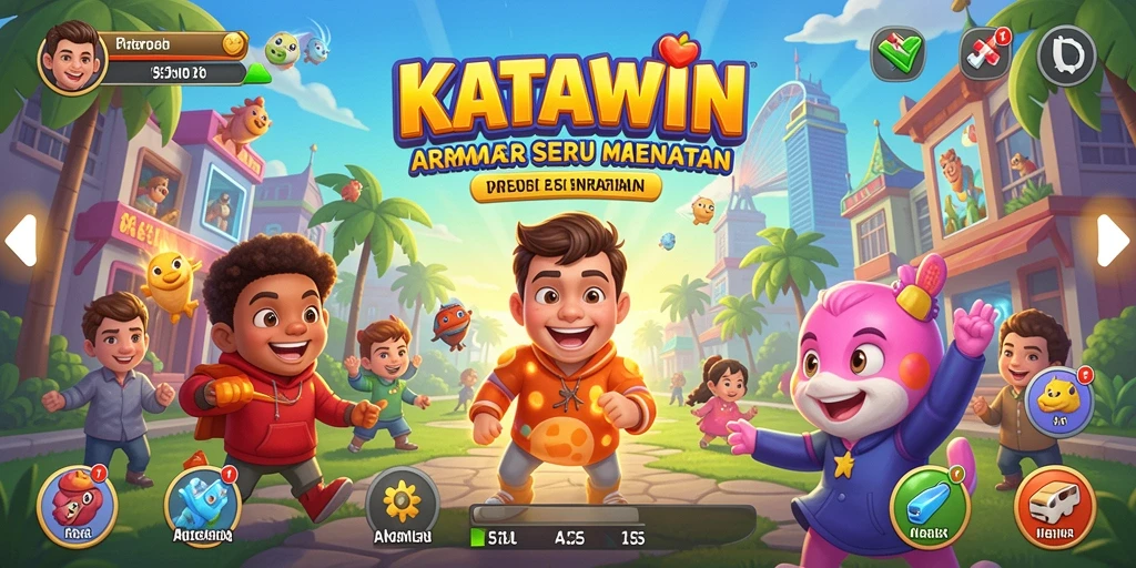 Tampilan gameplay KATAWIN yang seru dan menantang.