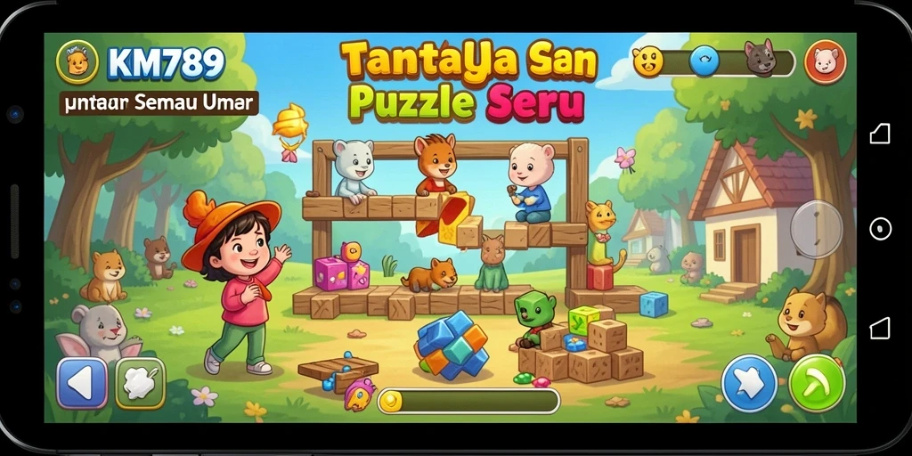 Tampilan gameplay KM789 yang menarik dengan berbagai level puzzle.
