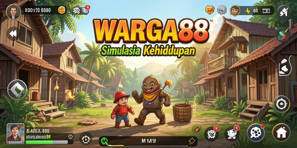Tampilan gameplay menarik dari WARGA88 yang memperlihatkan suasana kehidupan virtual.