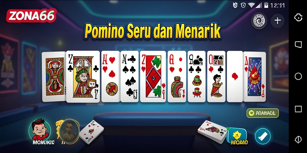 Tampilan gameplay seru dari ZONA66, permainan Domino yang menarik.