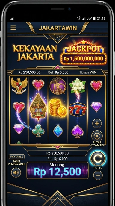 Tampilan antarmuka pengguna jakartawin yang sederhana.